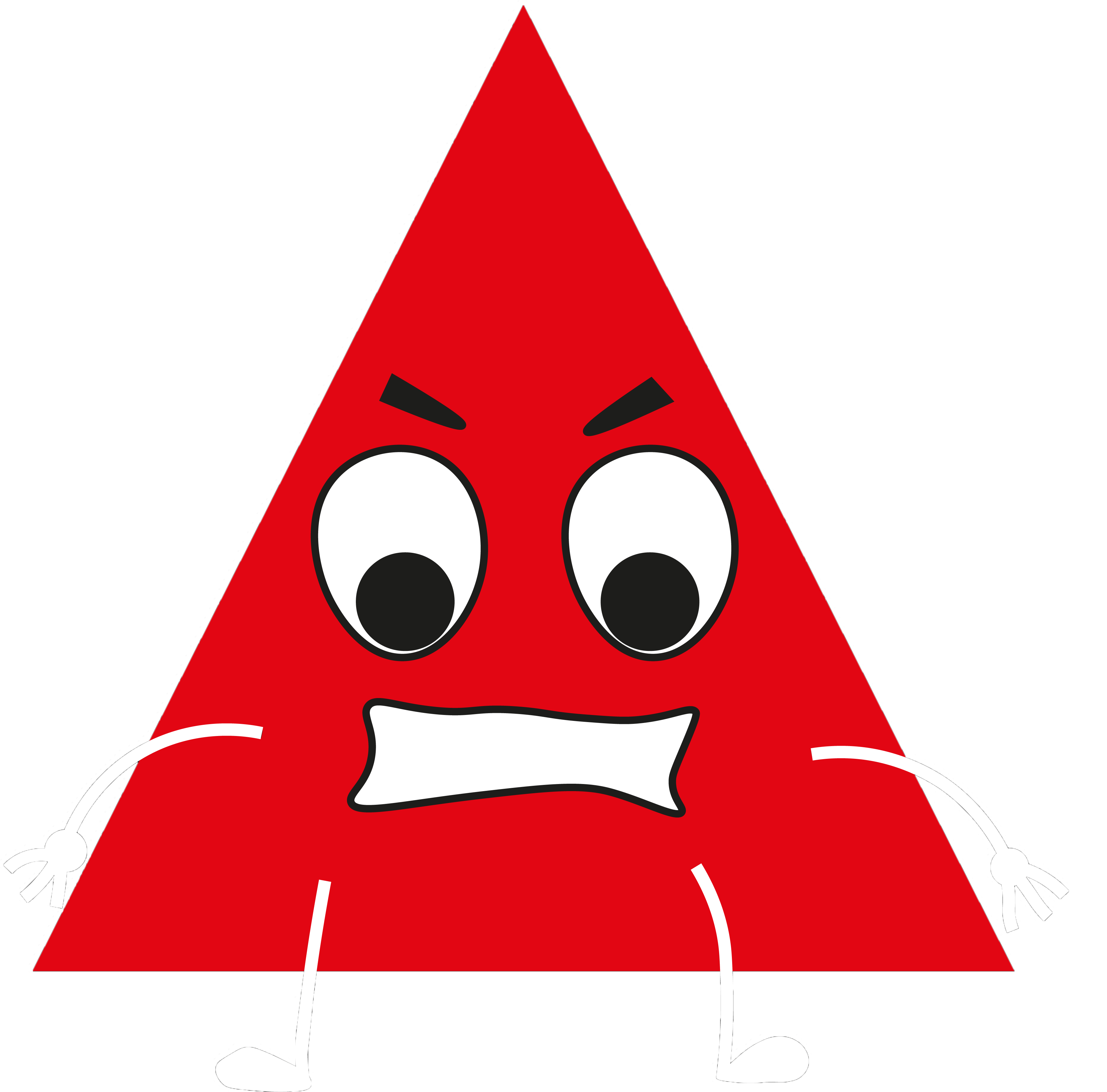 rotes, wütendes Dreieck